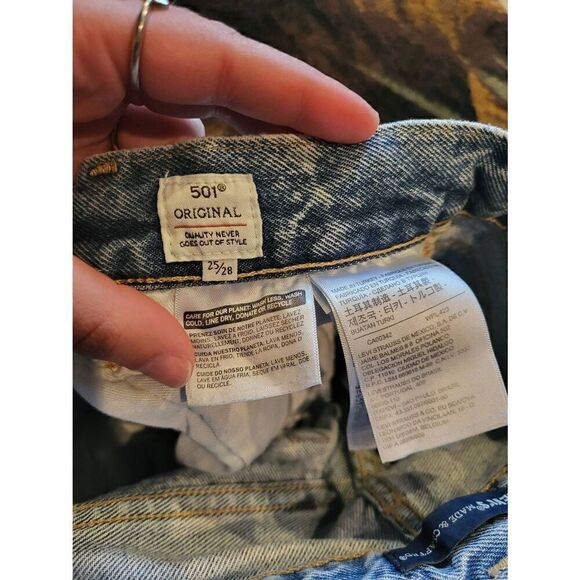 Levi's Made& Crafted 501 Straight Jeans Salt Bleached Light Women's 25 - Picture 4 of 6